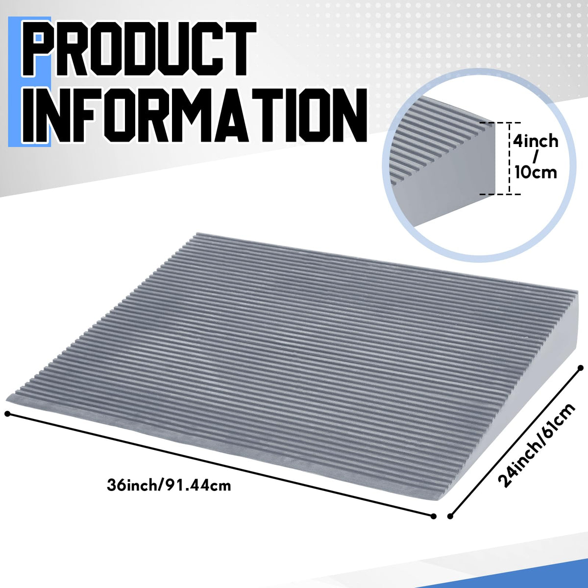 EVA Foam Threshold Ramp for Wheelchair, Black, 36" L X 28" w X 5" h