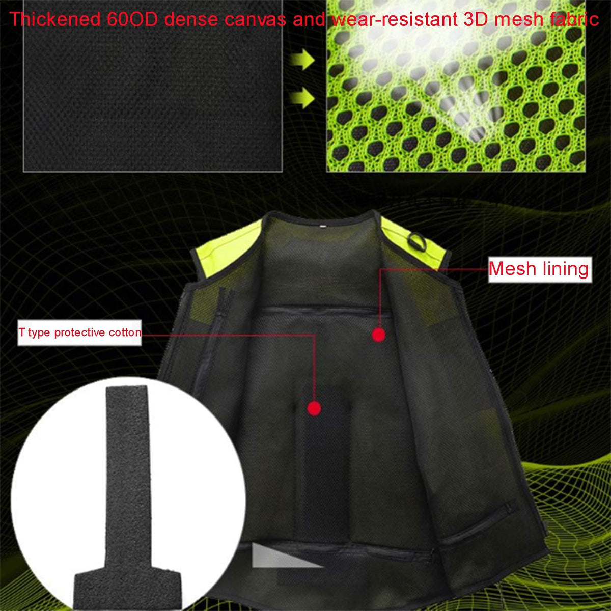 Inflatable Clothing Anti-Fall Vest Airbag Vest The Mechanic Triggers The Airbag in 0.15-0.3 Seconds Reflective Surface at The Front and Back Suitable for Motorcycle Riding, Black
