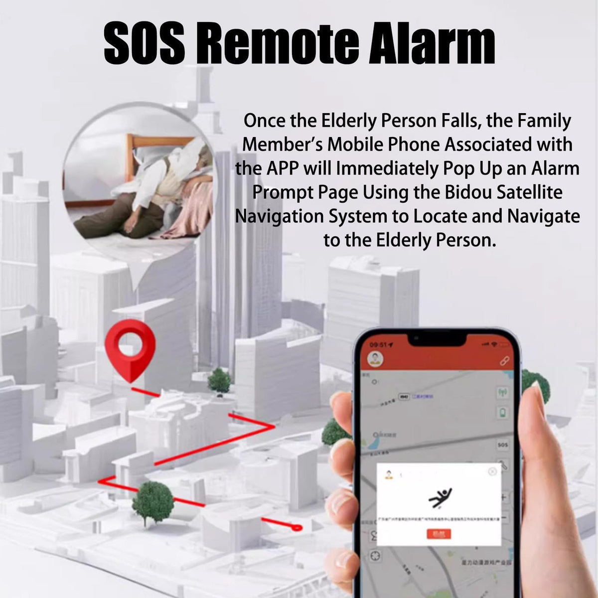 Anti-Fall Air-bag Vest for Elderly, Outdoor Safety Jacket with APP Tracking for Safety