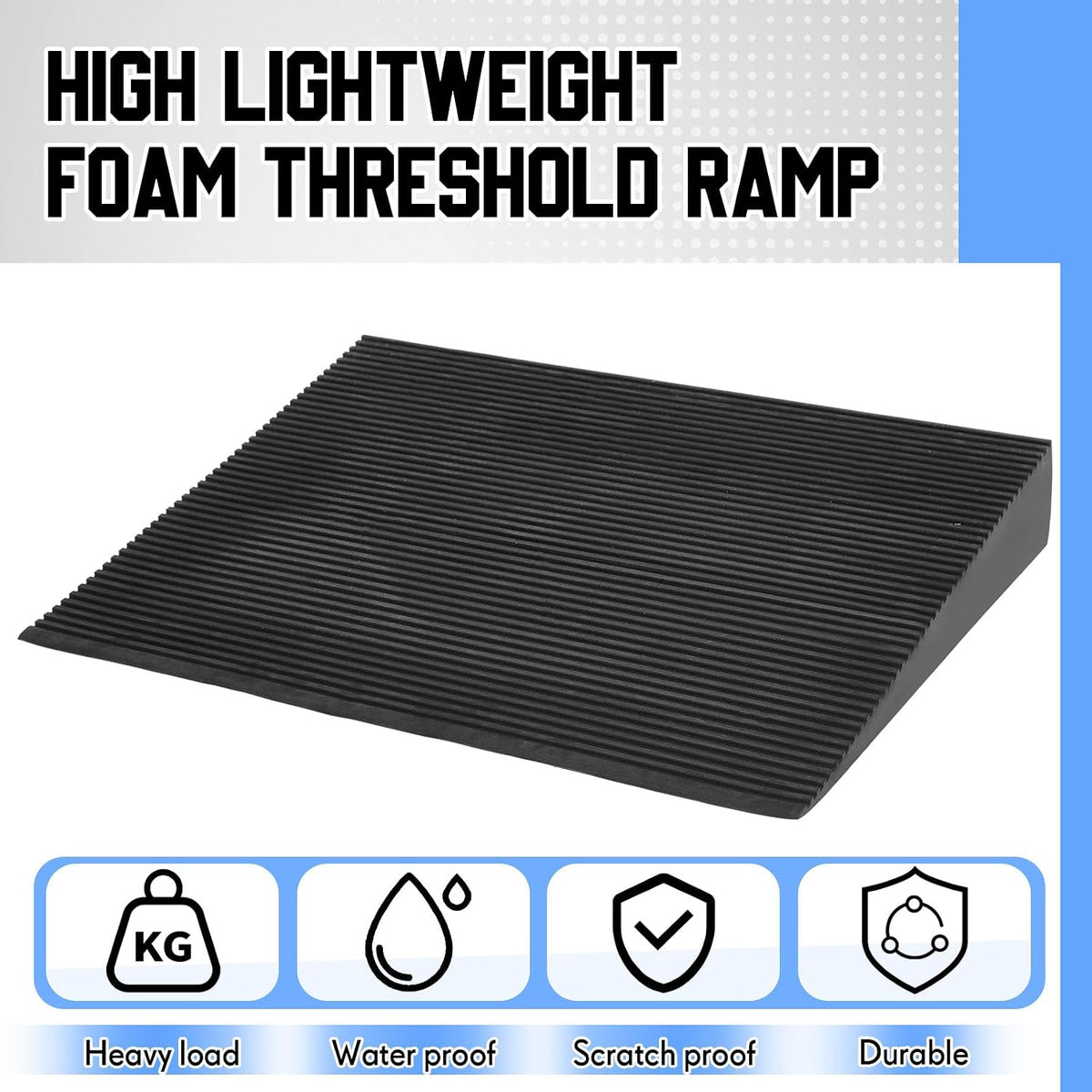 EVA Foam Threshold Ramp for Wheelchair, Black, 36" L X 28" w X 5" h