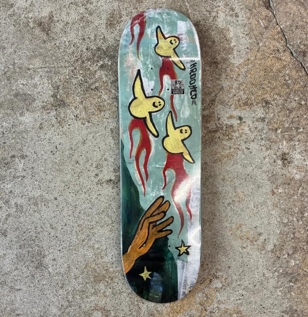 Krooked Skateboard Deck Firebirds True Fit Green 8.5" x 31.35"