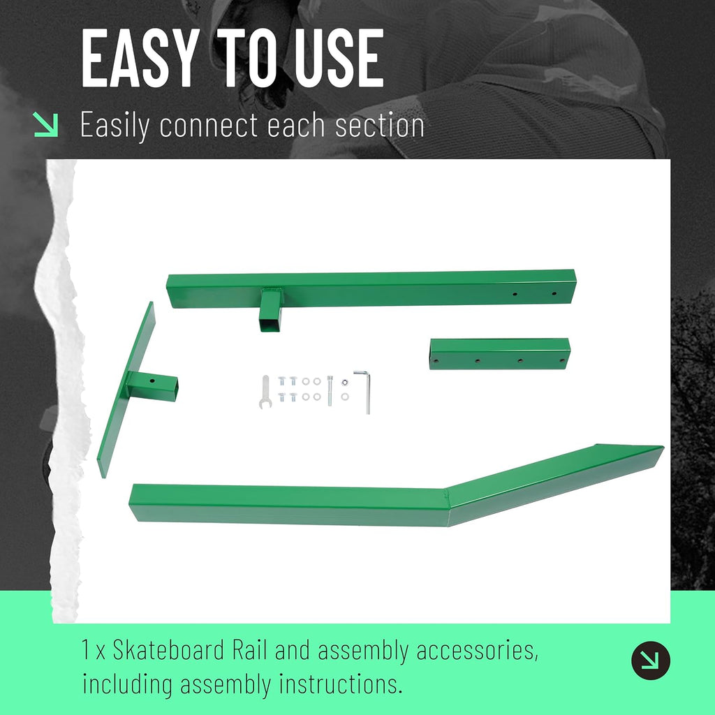 84.9In Skate Grind Rail - Portable Skateboard Rail for Grinding,