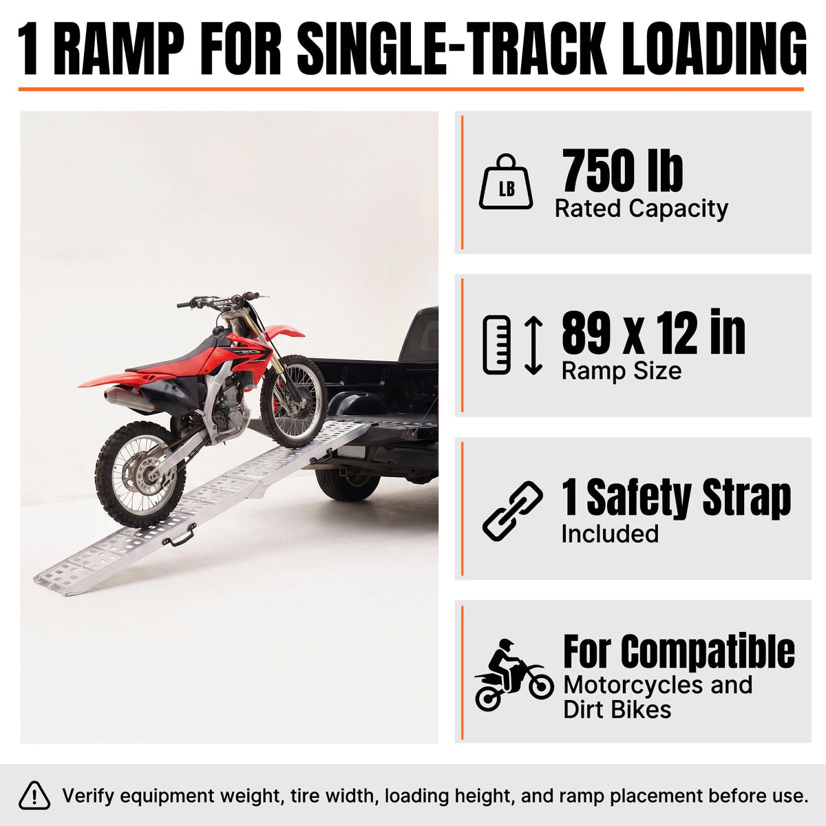 Loading Ramps for Pickup Trucks, 7.5 ft Aluminum ATV Ramps, 2 Pack