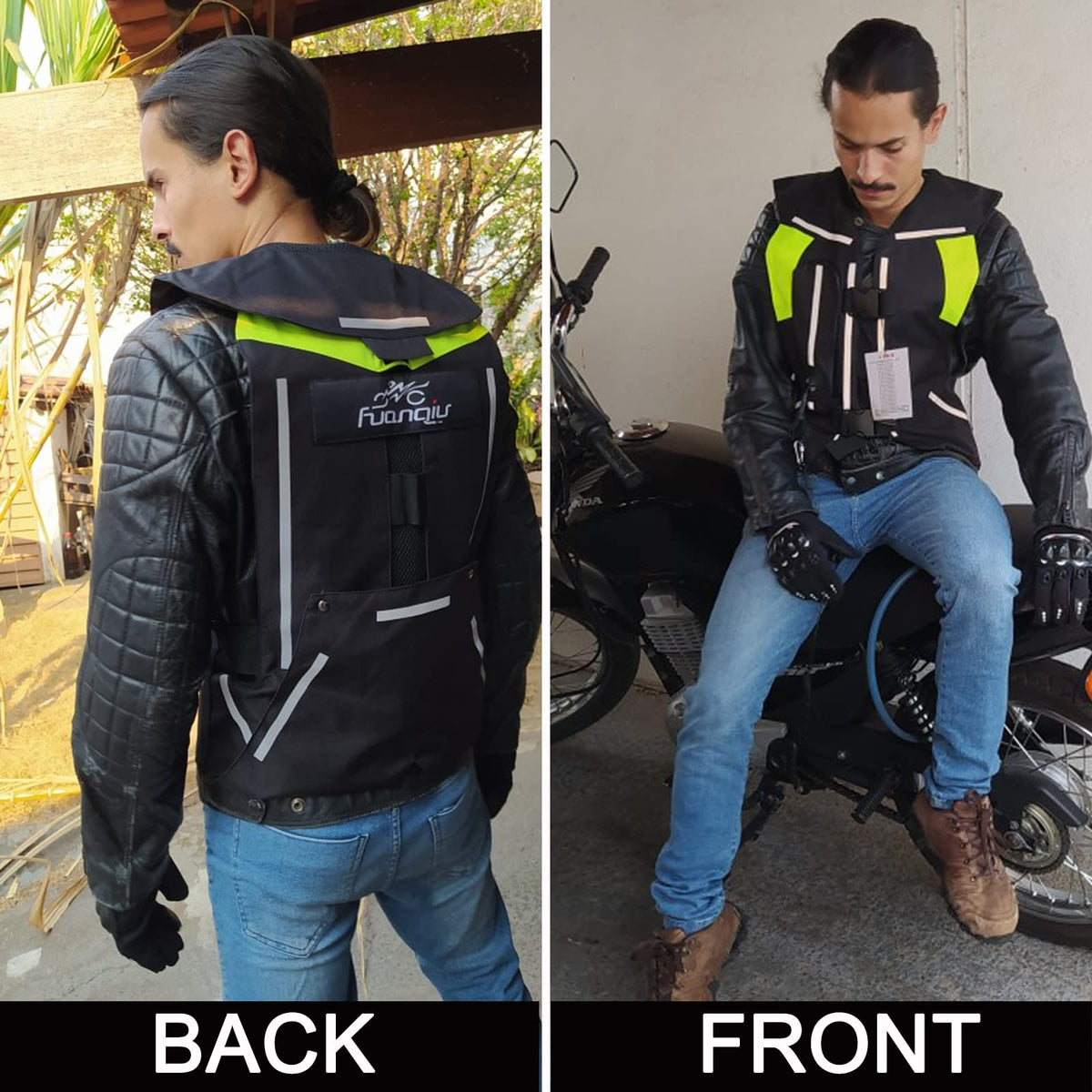 Motorcycle Airbag Vest for Men And Women, Motocross Air-Bag Riding Jacket with Reflective Strip, Adult Moto Air Bag