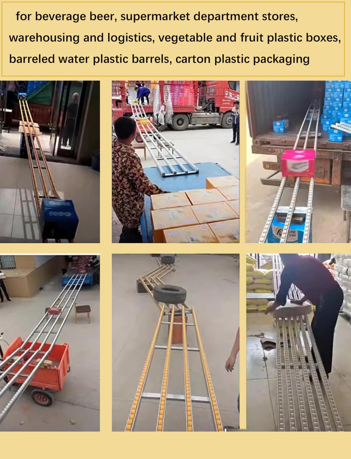 Stainless Steel e Unloading Pulley, ABS Plastic Skate Wheels Flow Rack Unpowered Conveyor Rail Slides,Portable Roller Conveyor Belt Table for Warehouse(50x200cm/20x79in)