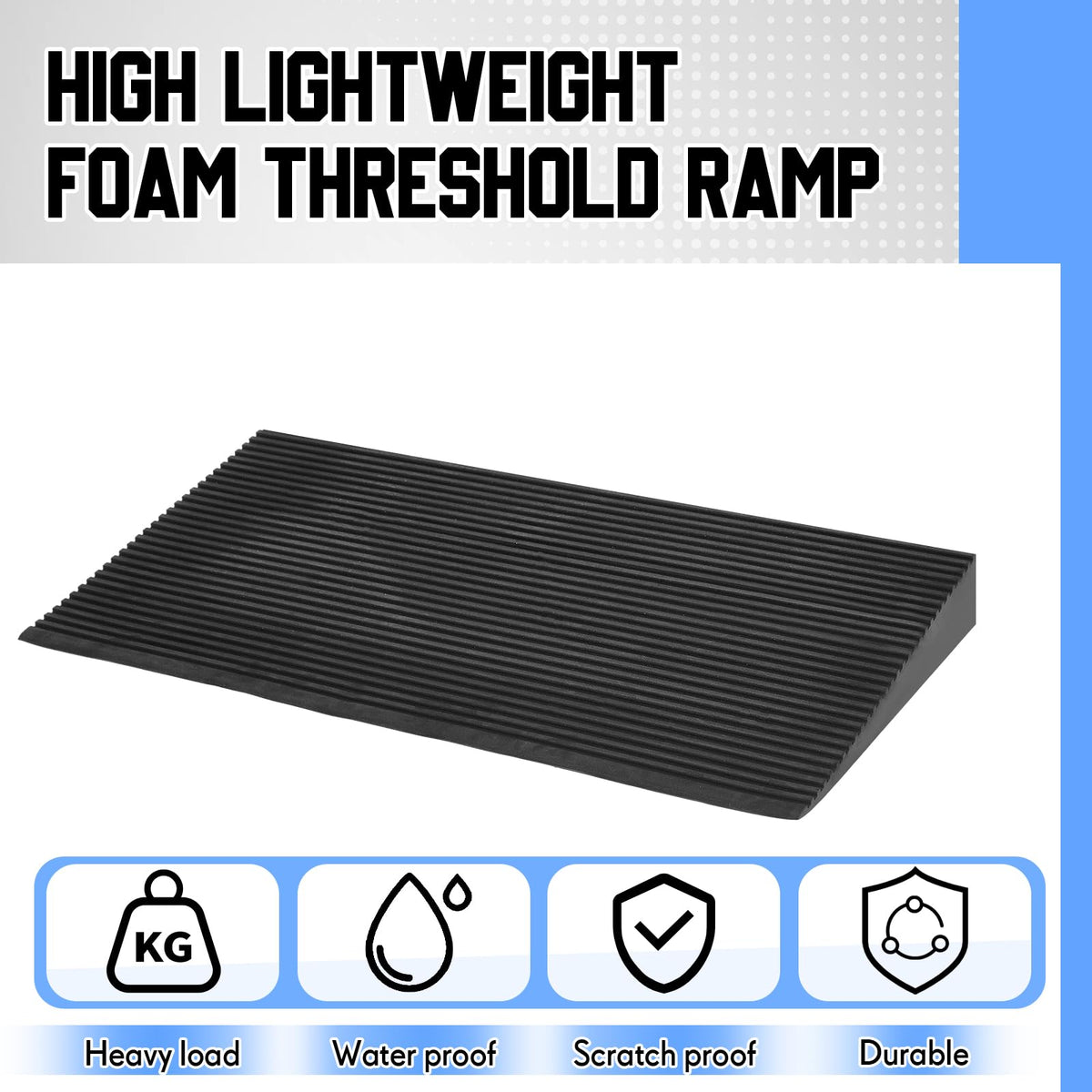 EVA Foam Threshold Ramp for Wheelchair, Black, 36" L X 28" w X 5" h