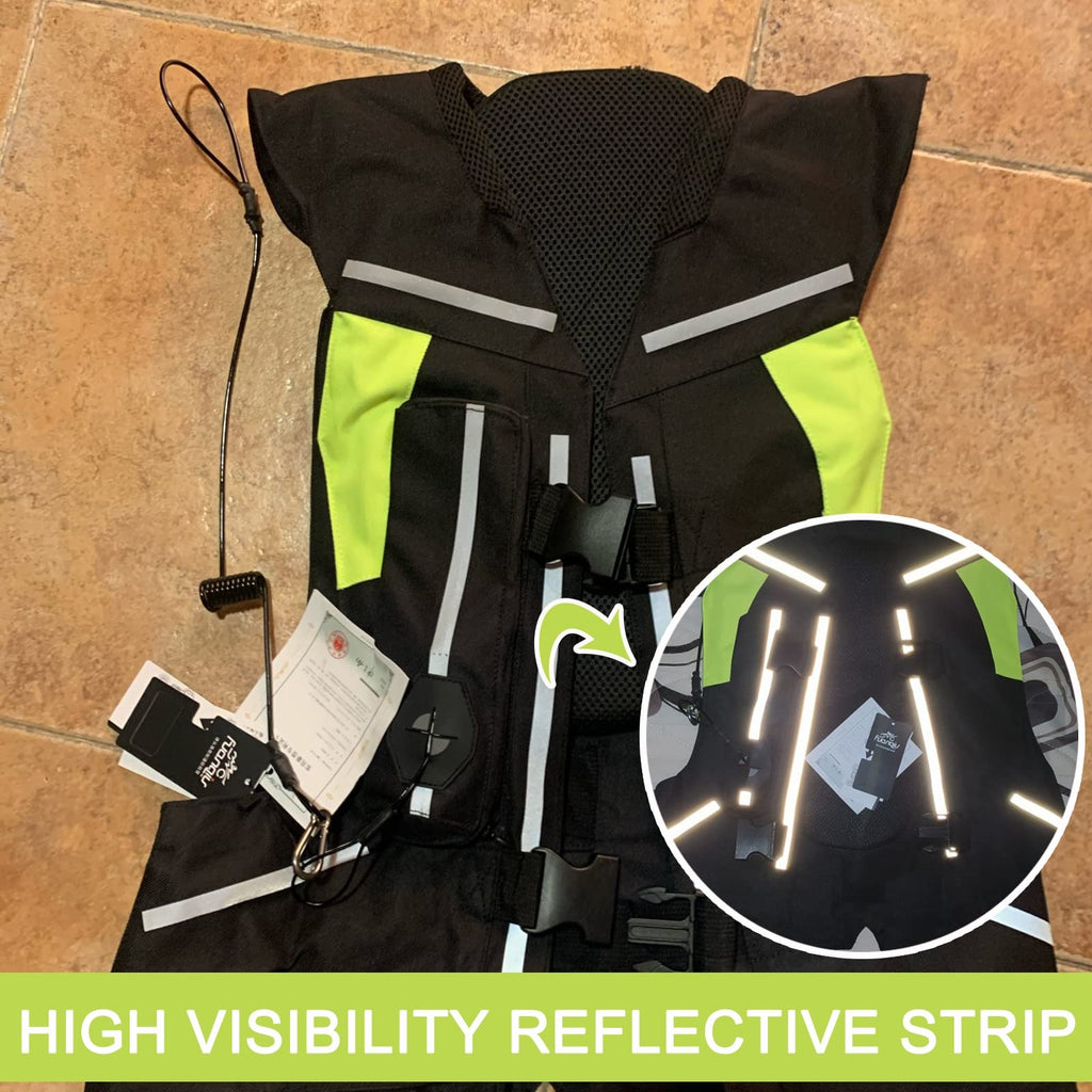 Motorcycle Airbag Vest for Men And Women, Motocross Air-Bag Riding Jacket with Reflective Strip, Adult Moto Air Bag