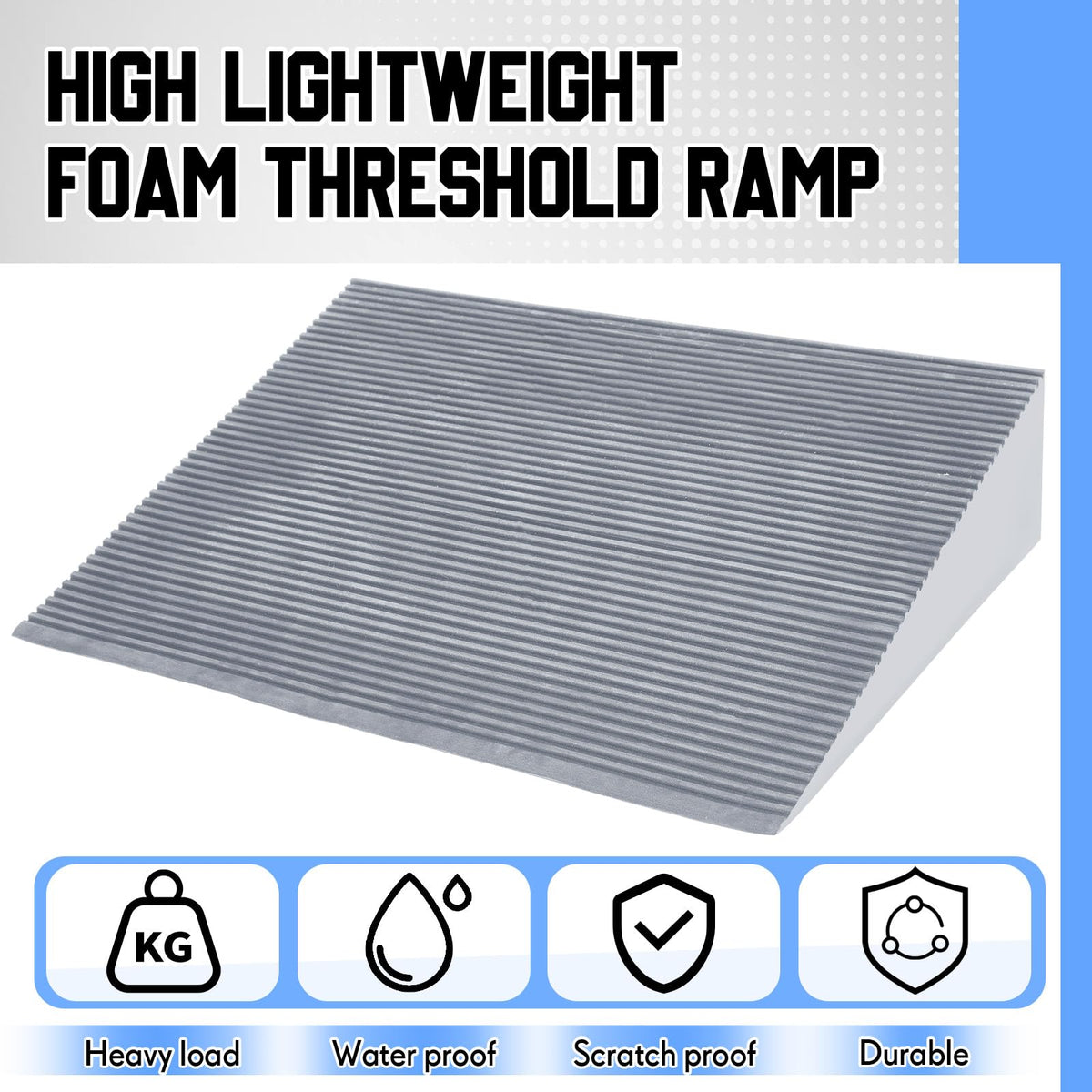 EVA Foam Threshold Ramp for Wheelchair, Black, 36" L X 28" w X 5" h