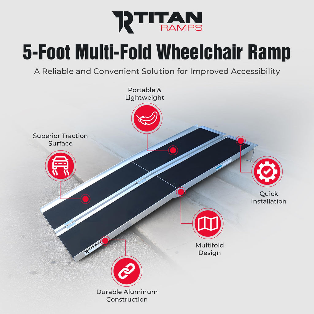 10' Wheelchair Scooter Ramp for Entryway, Home Access, Titan Ramps
