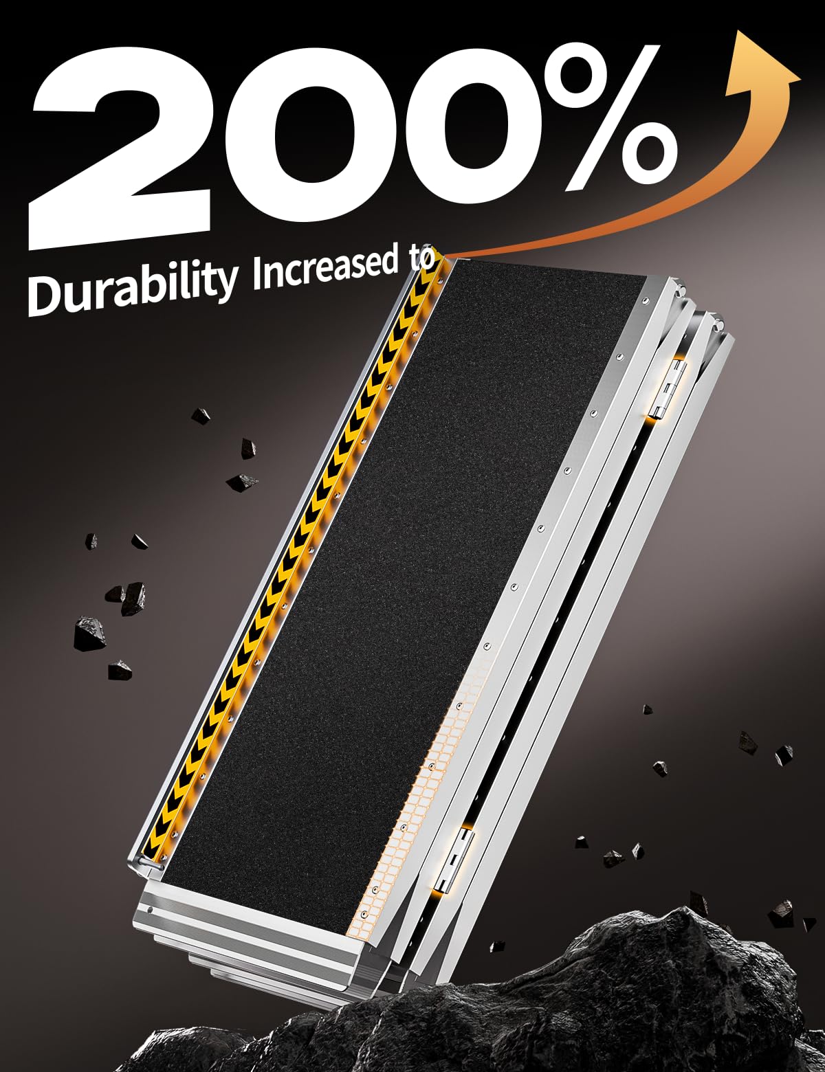 FACHNUO Black Aluminum 3FT Wheelchair Ramp, All-Weather Use, Easy to Clean