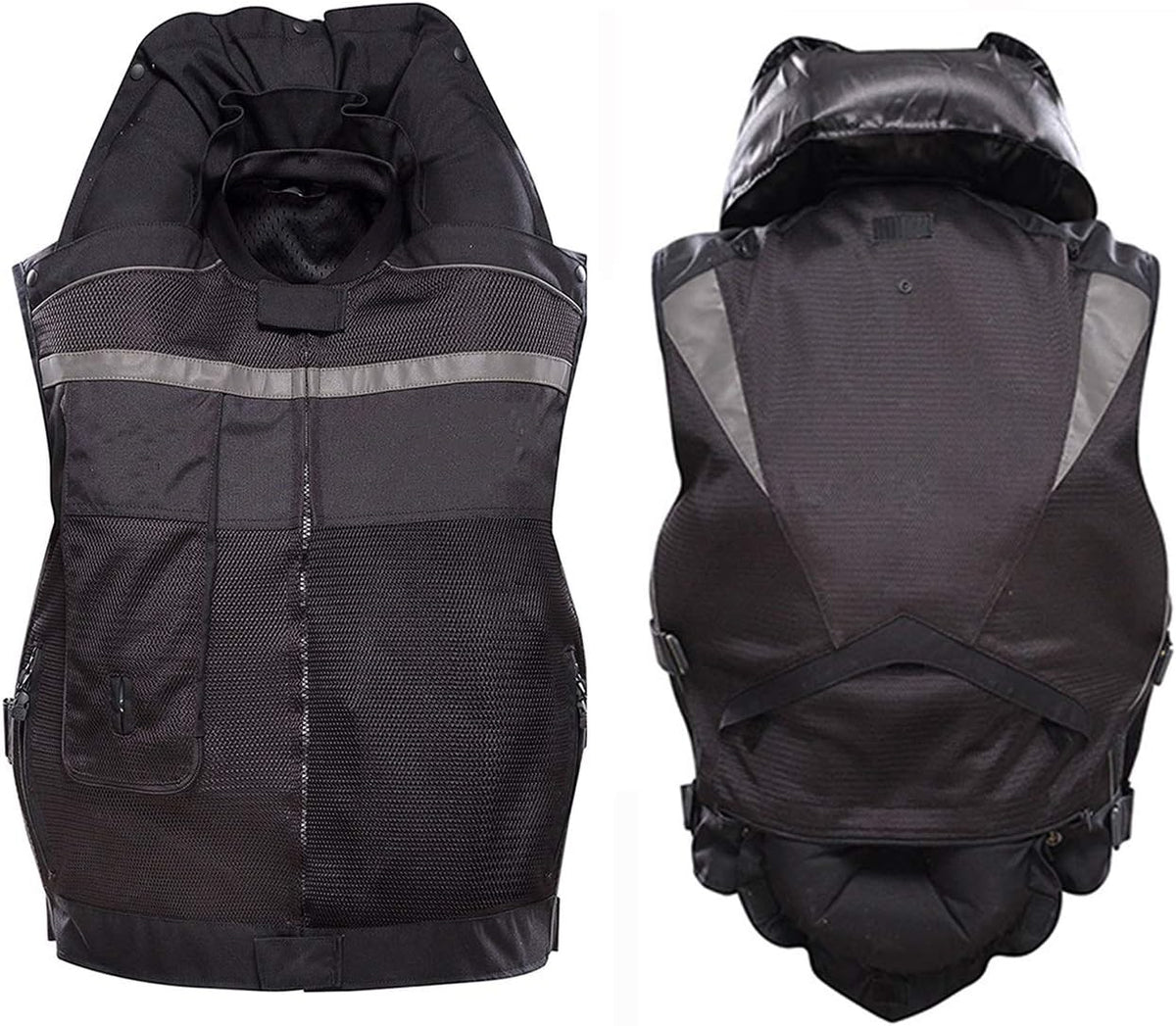 Motorcycle Airbag Vest Cycling Motorcycle Cylinder Vest Mechanical Trigger, Full of Air Bag Within 0.5 Seconds Reduce The Impact to Protect Your Safety (Without CO2 Cylinder)