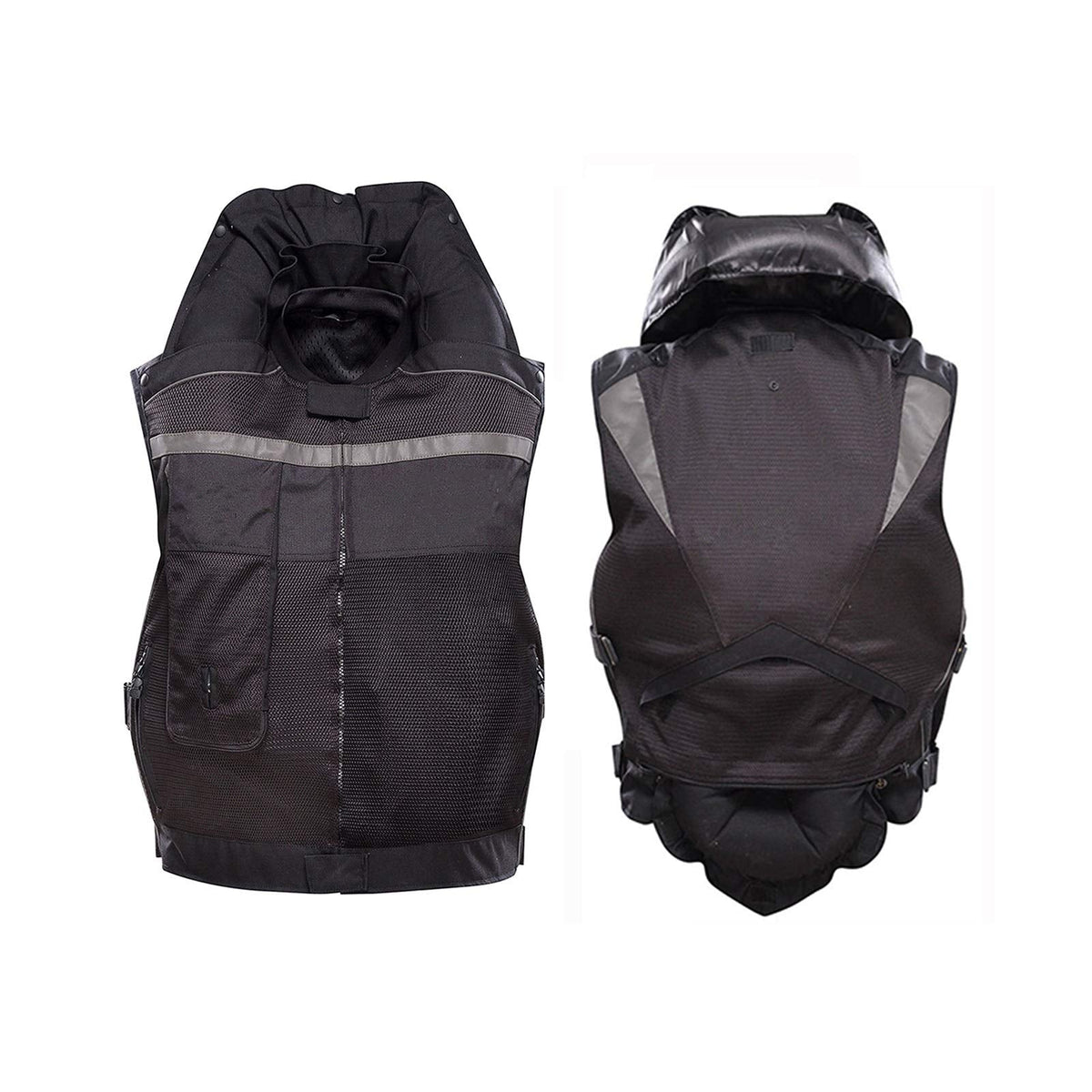 Motorcycle Airbag Vest Cycling Motorcycle Cylinder Vest Mechanical Trigger, Full of Air Bag Within 0.5 Seconds Reduce The Impact to Protect Your Safety (Without CO2 Cylinder)
