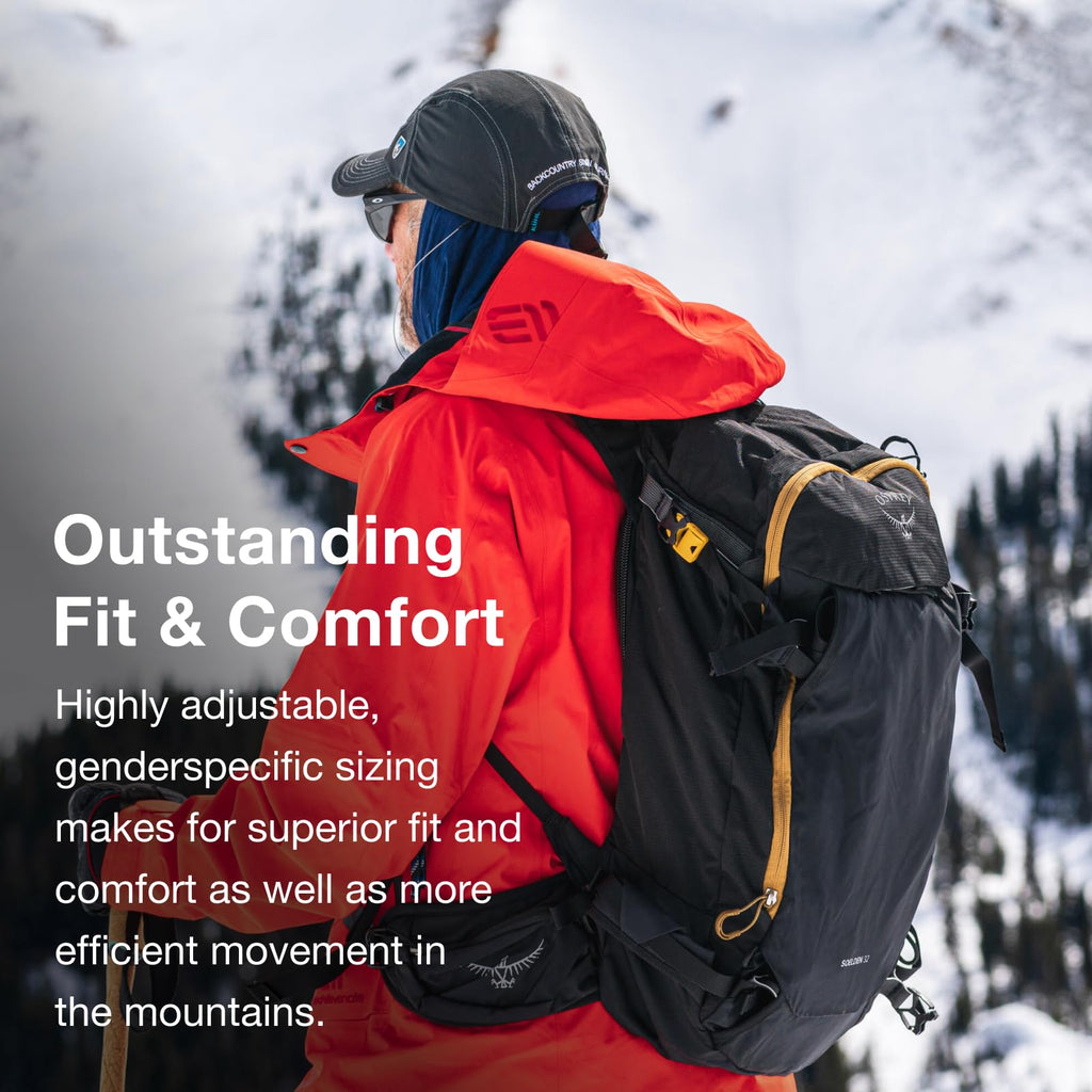 Osprey Soelden Pro 32L Men's Ski and Snowboard Backpack with E2 Airbag System, Red Mountain