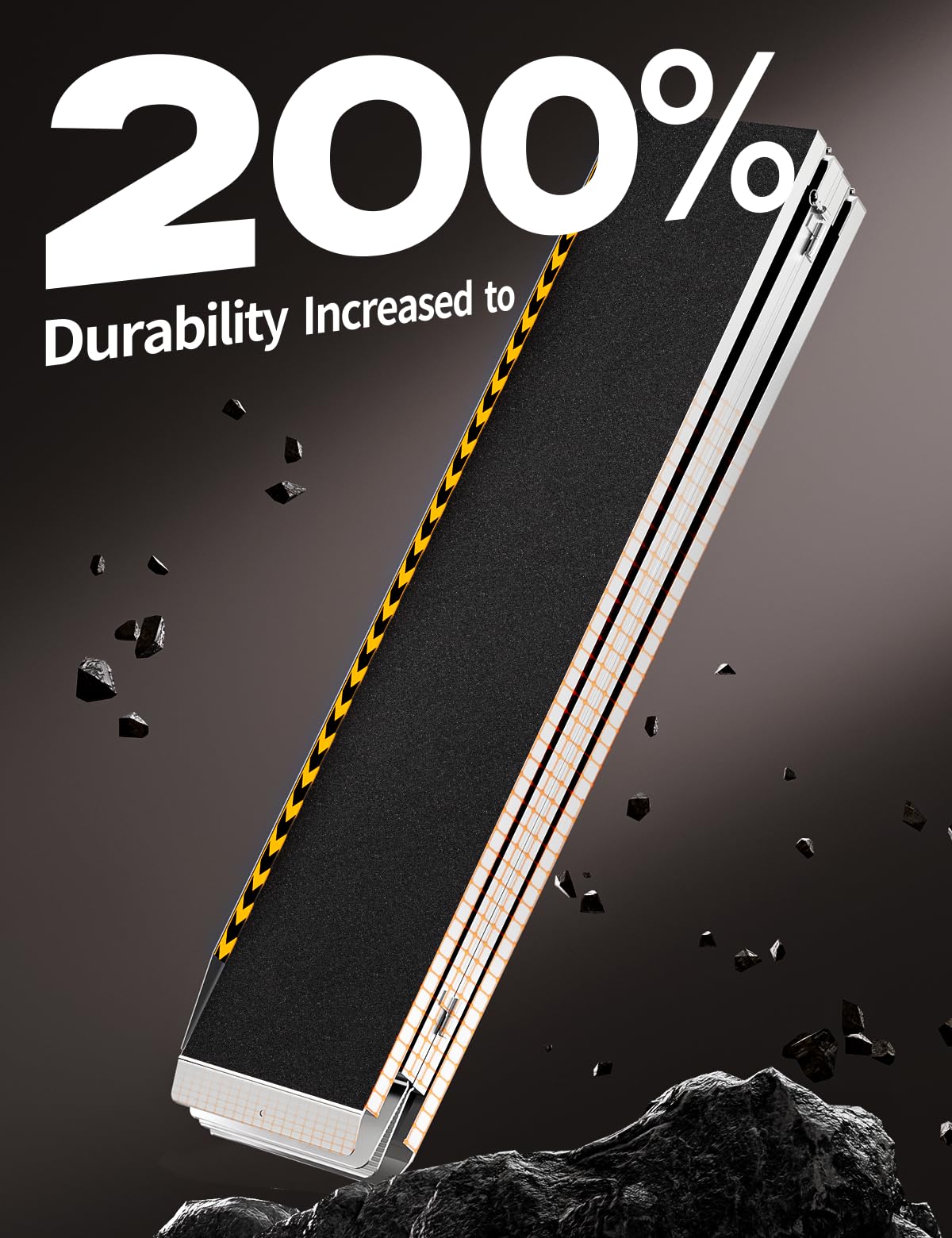 FACHNUO Black Aluminum 3FT Wheelchair Ramp, All-Weather Use, Easy to Clean
