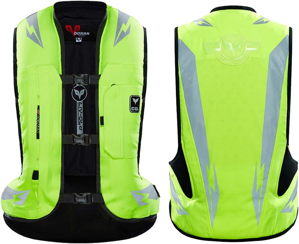 Airbag Suit Anti-Drop Locomotive Airbag Vest Mechanically Trigger The Airbag in 0.1 Seconds with Waterproof ID Pocket Riding Safety Equipment, Suitable for Adult Men and Women