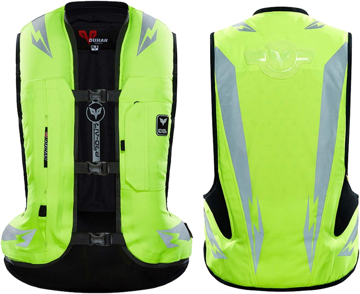 Airbag Suit Anti-Drop Locomotive Airbag Vest Mechanically Trigger The Airbag in 0.1 Seconds with Waterproof ID Pocket Riding Safety Equipment, Suitable for Adult Men and Women