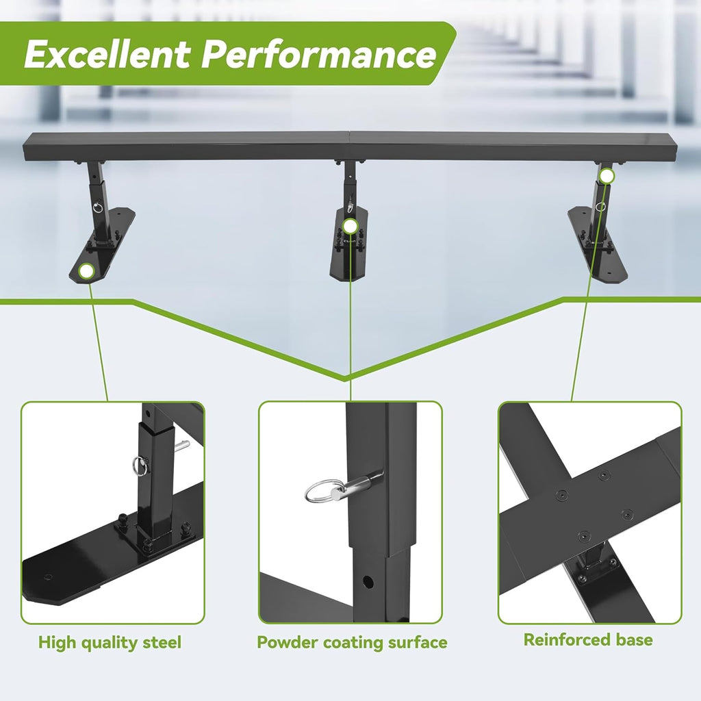 KUAFU 6ft Long Flat Bar Skate Rail, Portable Skateboard Ramp Grind Rail,
