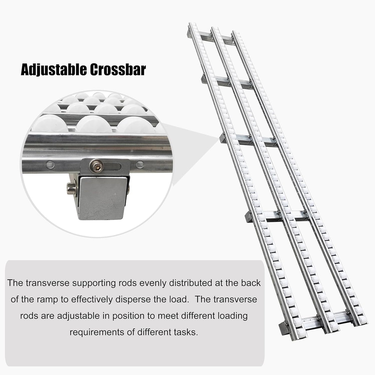 INTSUPERMAI Gravity Roller Conveyor Skate, 30 * 200cm Non-Powered Portable Loading Ramp with 3-Row ABS Plastic Wheels, Heavy-Duty Galvanized Steel Frame Warehouse Unloading Aid