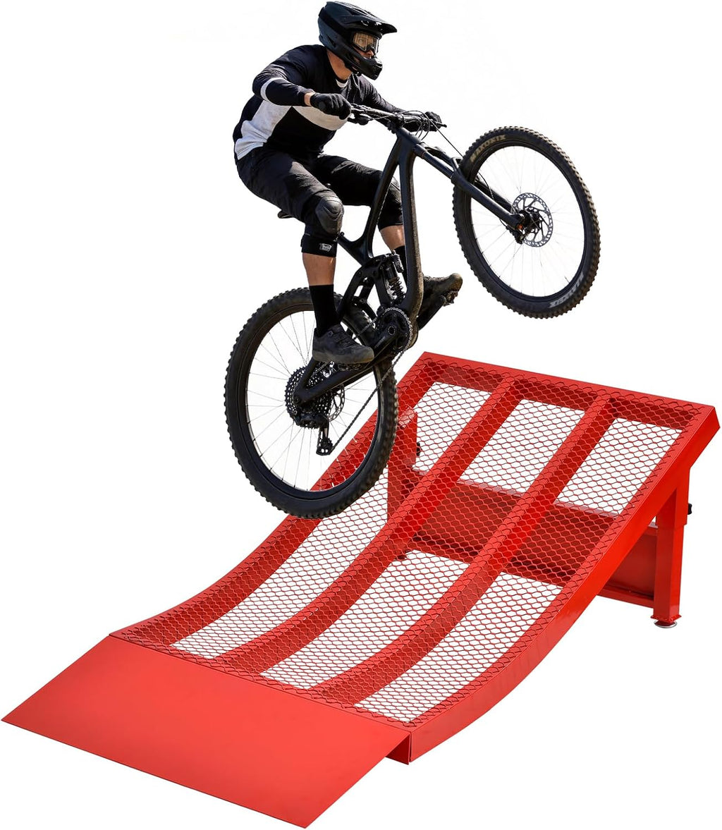 Removable Skateboard Ramps - Heavy Duty Metal Bike Ramps for Kids Ages 7-16 S,Skateboard/Dirt Bike/RC/Jump Ramp | 300Lbs Capacity,45Â° Slopes & Portable with Rubber Feet