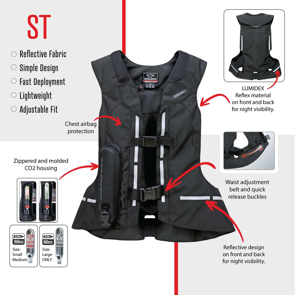 Hit-Air ST Airbag Vest, All-in-One Harness, Motorcycle & Equestrian