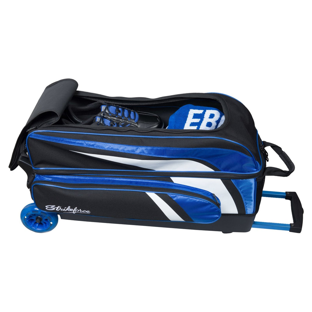 KR Strikeforce Cruiser Triple Roller Bowling Bag with Room for Accessories, Balls, and Shoes