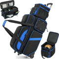 3-4 Ball Bowling Bag with Wheels, Bowling Roller with Add-on Tote Set
