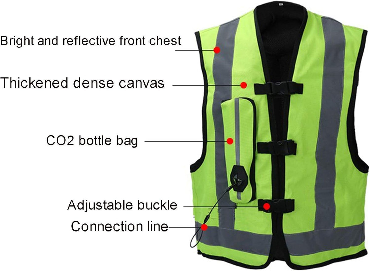 Airbag Vest Reflective Strips On The Front And Back To Protect Your Riding Safety At Night Suitable For Cycling In All Seasons, For Men And Women, Black, X Large