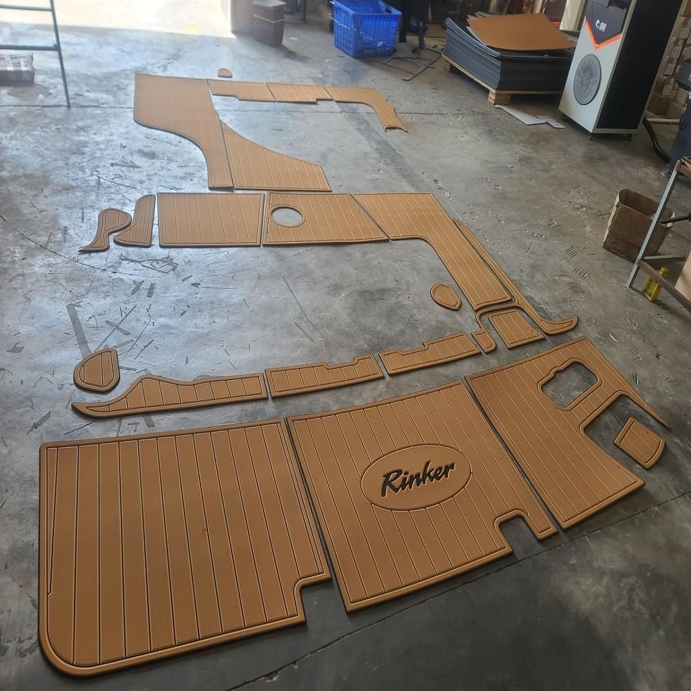Boat EVA Faux Teak Decking Floor Compatible with 2003 Rinker 342 Swim Platform Cockpit Pad Boat EVA Foam Faux Teak Deck Floor Mat