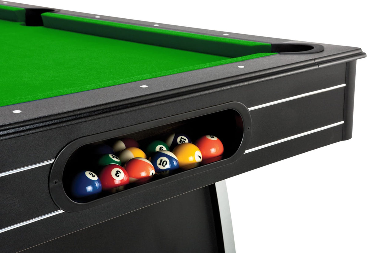 Fat Cat Tucson 7 Foot Pool Table with Automatic Ball Return, Billiard Table with Arcade Style Black Finish, 818 Bumpers, Includes Cues and Balls