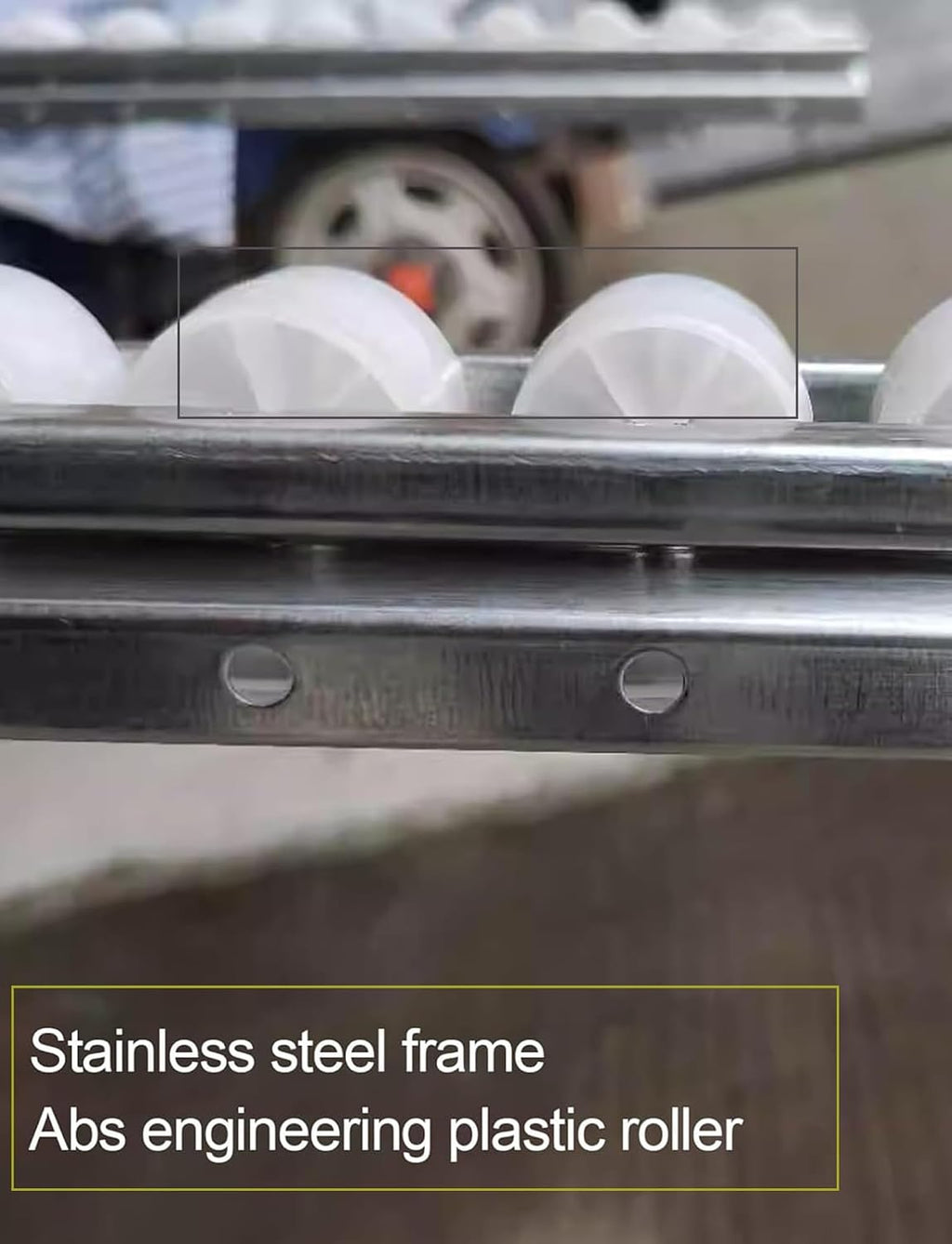 Stainless Steel e Unloading Pulley, ABS Plastic Skate Wheels Flow Rack Unpowered Conveyor Rail Slides,Portable Roller Conveyor Belt Table for Warehouse(50x200cm/20x79in)