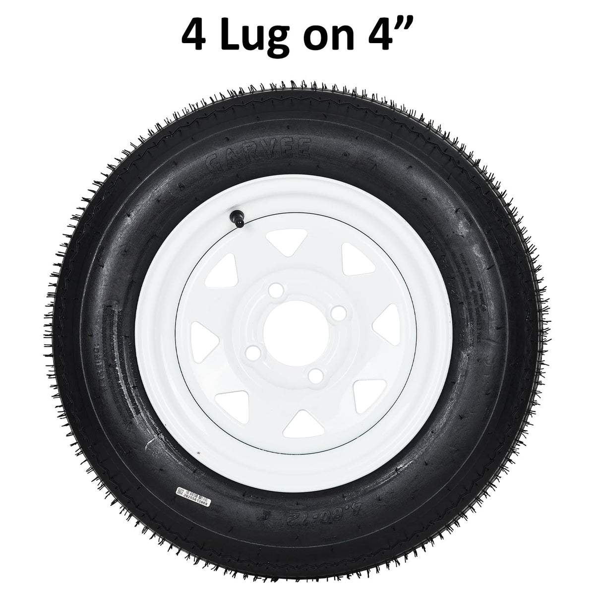 Garvee 2-Pack Trailer Tires On Rim 5.30-12 530-12 530X12, Load Range C, 6PR, 5 Lug 12 In. White Spoke Wheel, 5 On 4.5" Durable Trailer Tire Travel/Camper/Utility/Boat, Set of 2