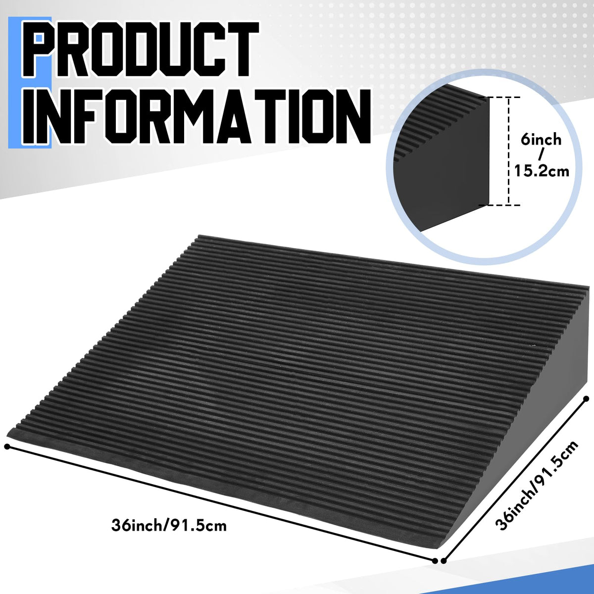 EVA Foam Threshold Ramp for Wheelchair, Black, 36" L X 28" w X 5" h