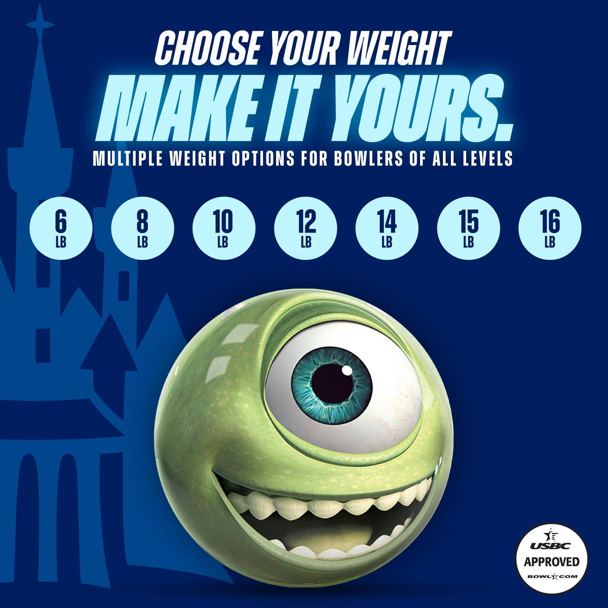 KR Strikeforce Disney Monsters Inc Mike Wazowski Undrilled Bowling Ball