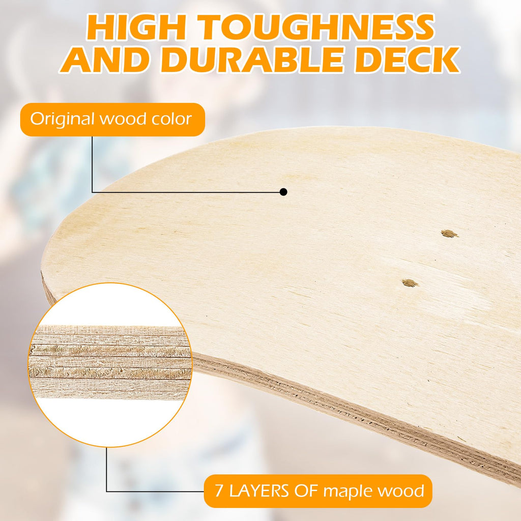Honoson 12 Pcs Blank Skateboard Decks 32 x 8 Inch Maple Double Tail Deck