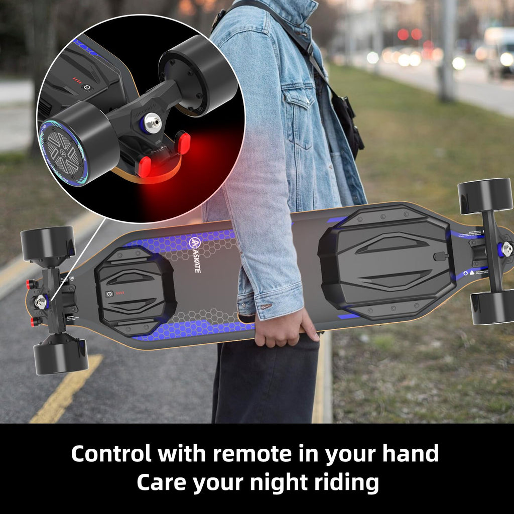 A1 Electric Skateboard with Remote, Rang Up to 17 Miles/24, 8 Ply Canadian Maple, Smooth Breaking, Suitable for Younger Beginners