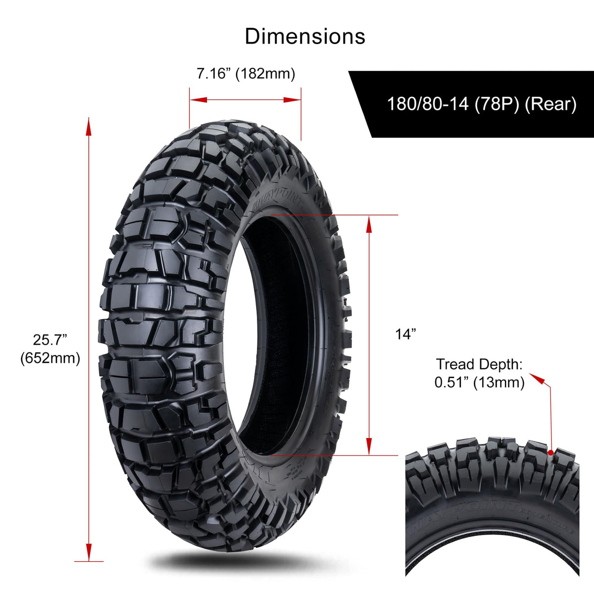 Tusk Waypoint Adventure Motorcycle Tire Set â 90/90-21 Front & 130/90-17 Rear (68R) Tube Type