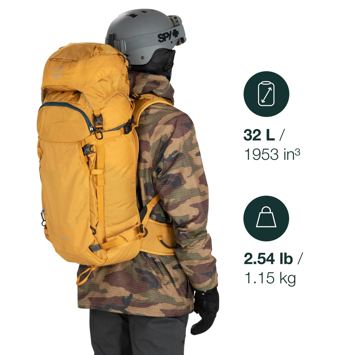 Osprey Soelden Pro 32L Men's Ski and Snowboard Backpack with E2 Airbag System, Red Mountain