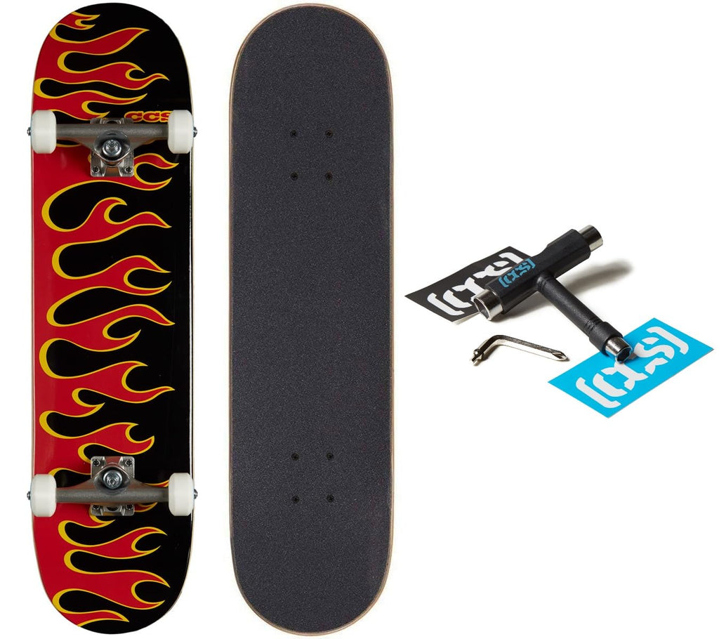 [CCS] Skateboard Complete | Maple Wood | Professional Grade | Fully Assembled with Skate Tool & Stickers | Adults, Kids, Teens, Youth | Boys & Girls