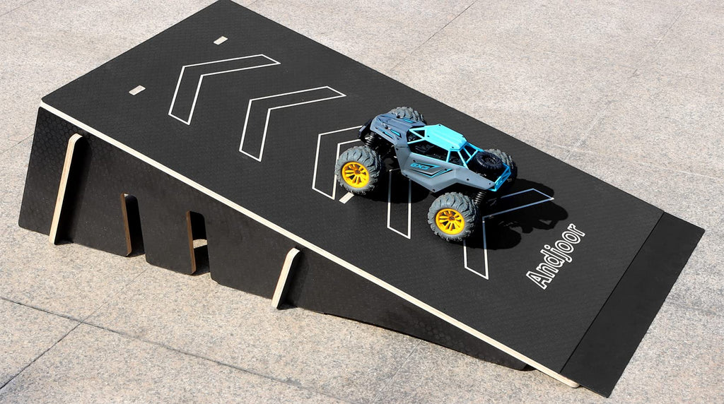 Kids Jumping Ramp for Skateboard, Bike, Scooter, BMX, RC Car and Dirt Bike, 34.37 in, Black