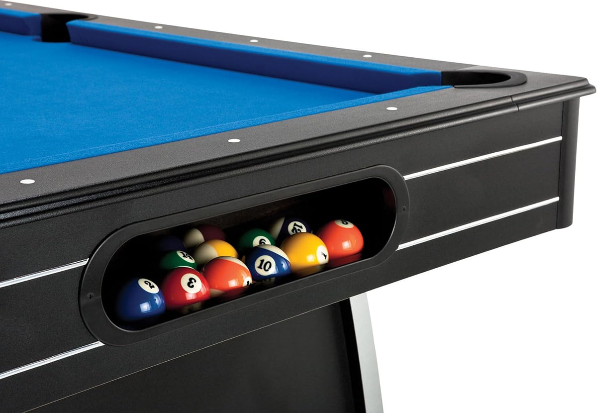 Fat Cat Tucson 7 Foot Pool Table with Automatic Ball Return, Billiard Table with Arcade Style Black Finish, 818 Bumpers, Includes Cues and Balls
