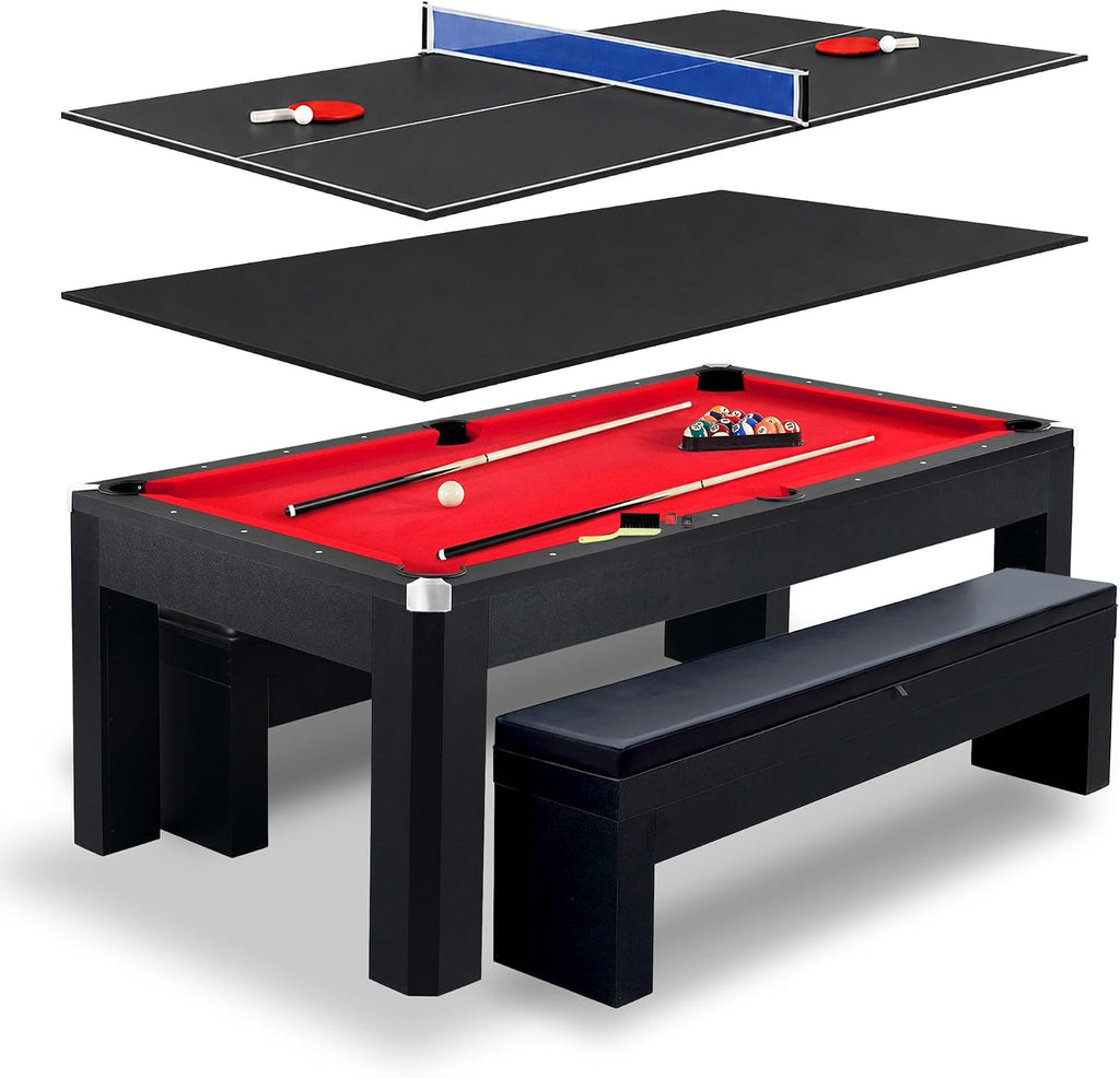 Hathaway Pool Table Combo Set with Benches