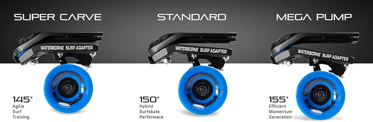 Waterborne Skateboards Surf and Rail Adapter FIN System for 3 Surfskate Trucks Modes - Surf Skate Truck Fits Any Board - Longboard Skateboard Accessories, Surf Skateboard Trucks, Surfskate Skateboard