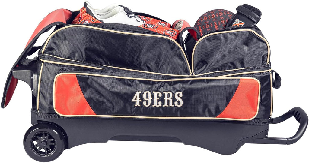 Strikeforce Bowling NFL Three Ball Bowling Roller Bag with Ball, Shoe and Accessory Pockets