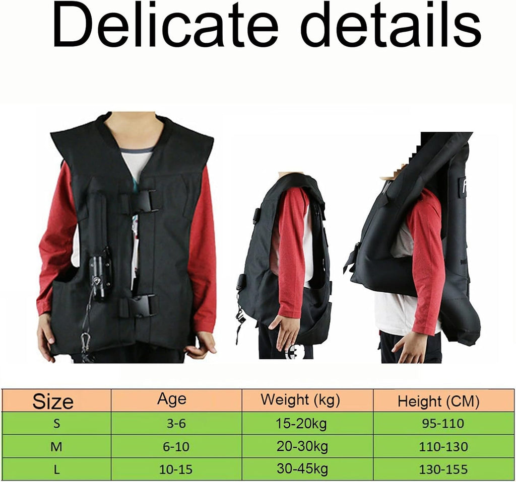 Child Equestrian Airbag Vest Motorcycles/bicycle Cycling Jacket Light Weight, Suitable For All Kinds Of Cycling(Medium)