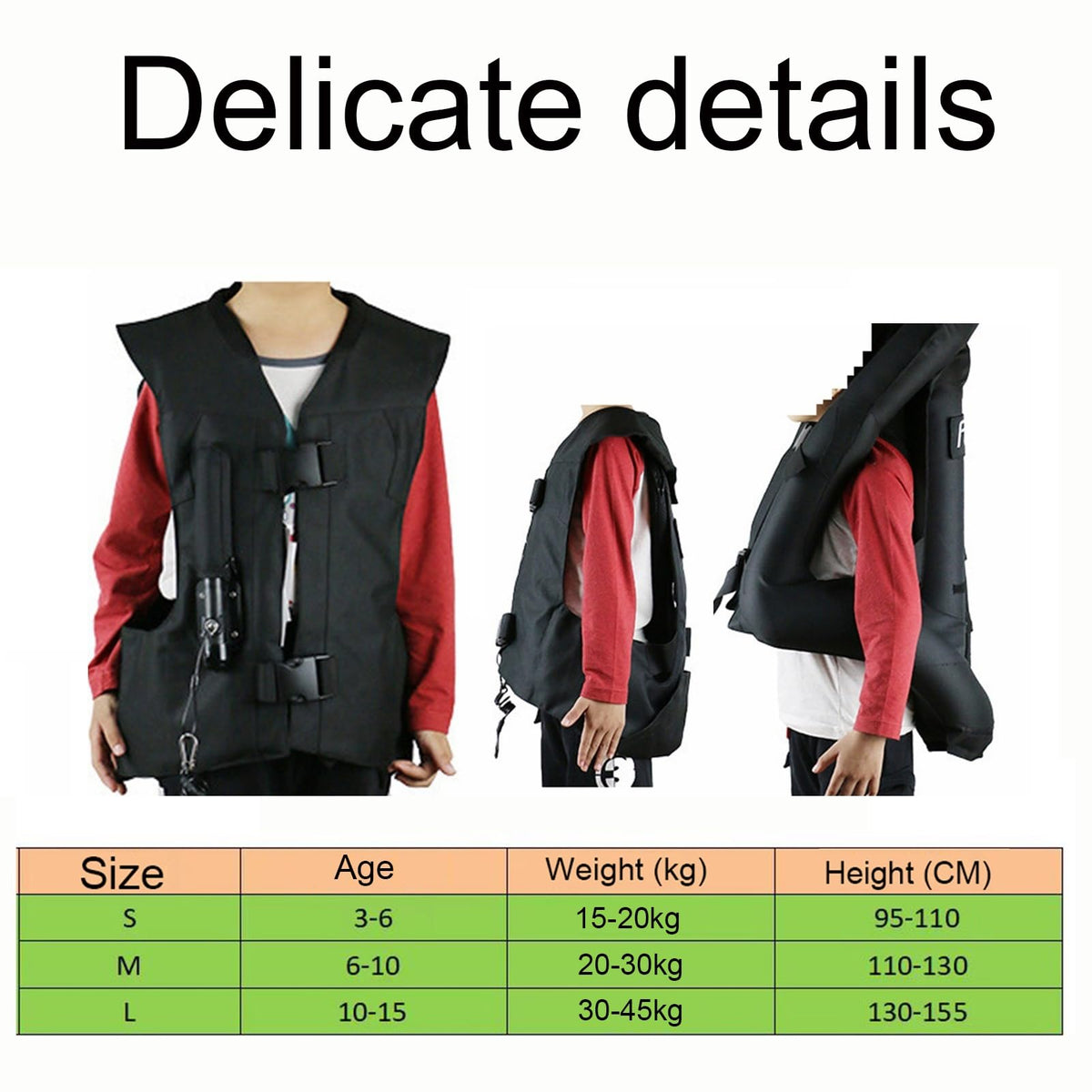 Child Equestrian Airbag Vest Motorcycles/bicycle Cycling Jacket Light Weight, Suitable For All Kinds Of Cycling(Medium)