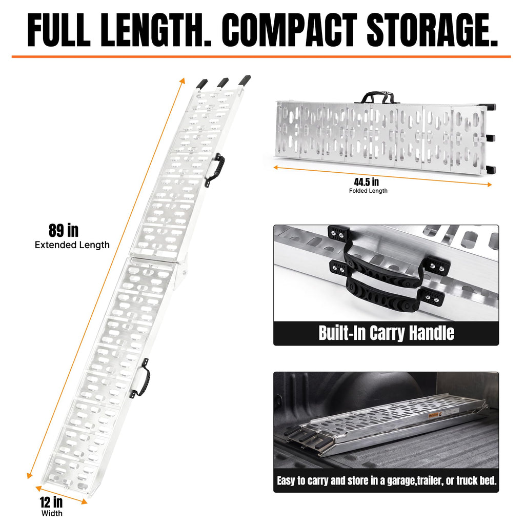 Loading Ramps for Pickup Trucks, 7.5 ft Aluminum ATV Ramps, 2 Pack