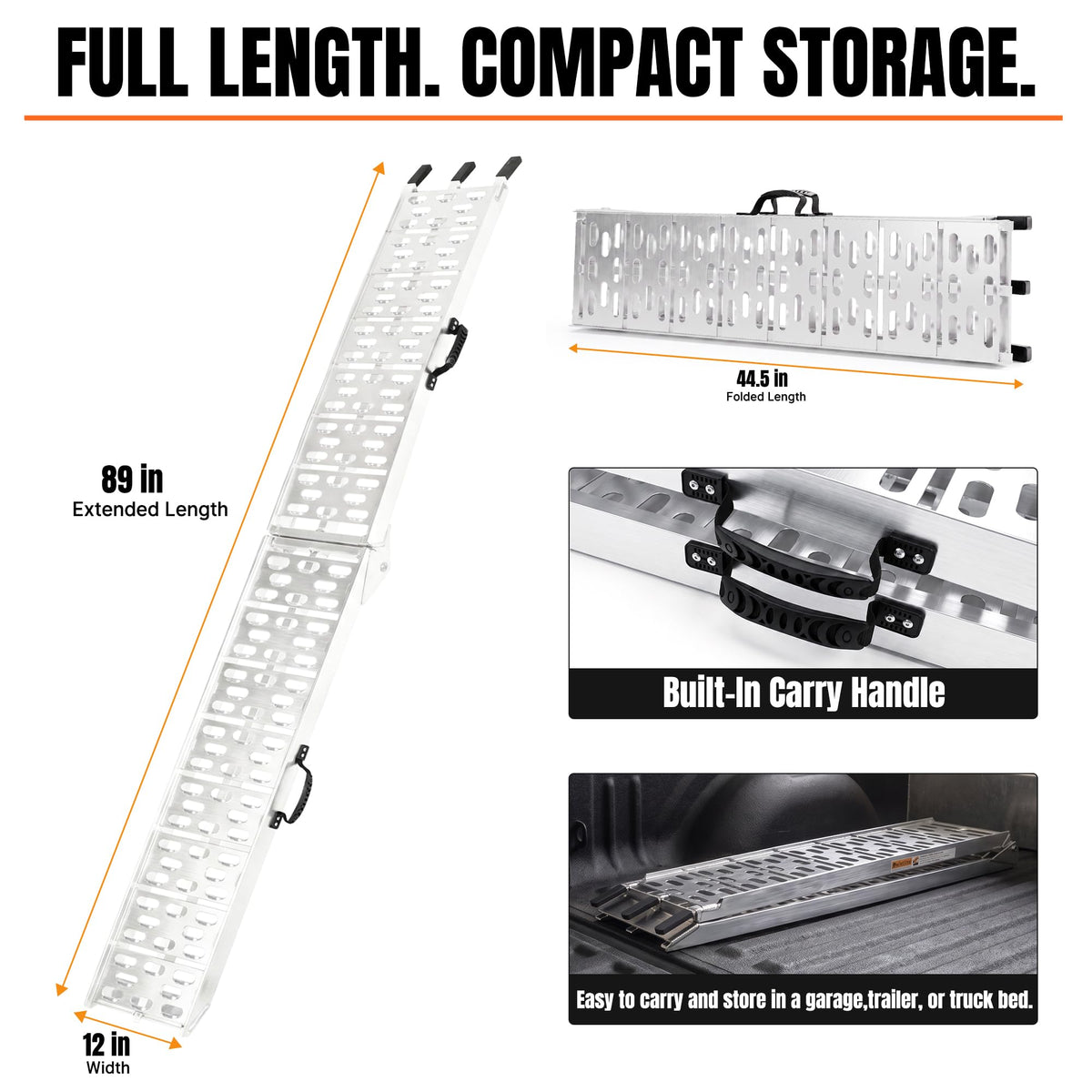 Loading Ramps for Pickup Trucks, 7.5 ft Aluminum ATV Ramps, 2 Pack