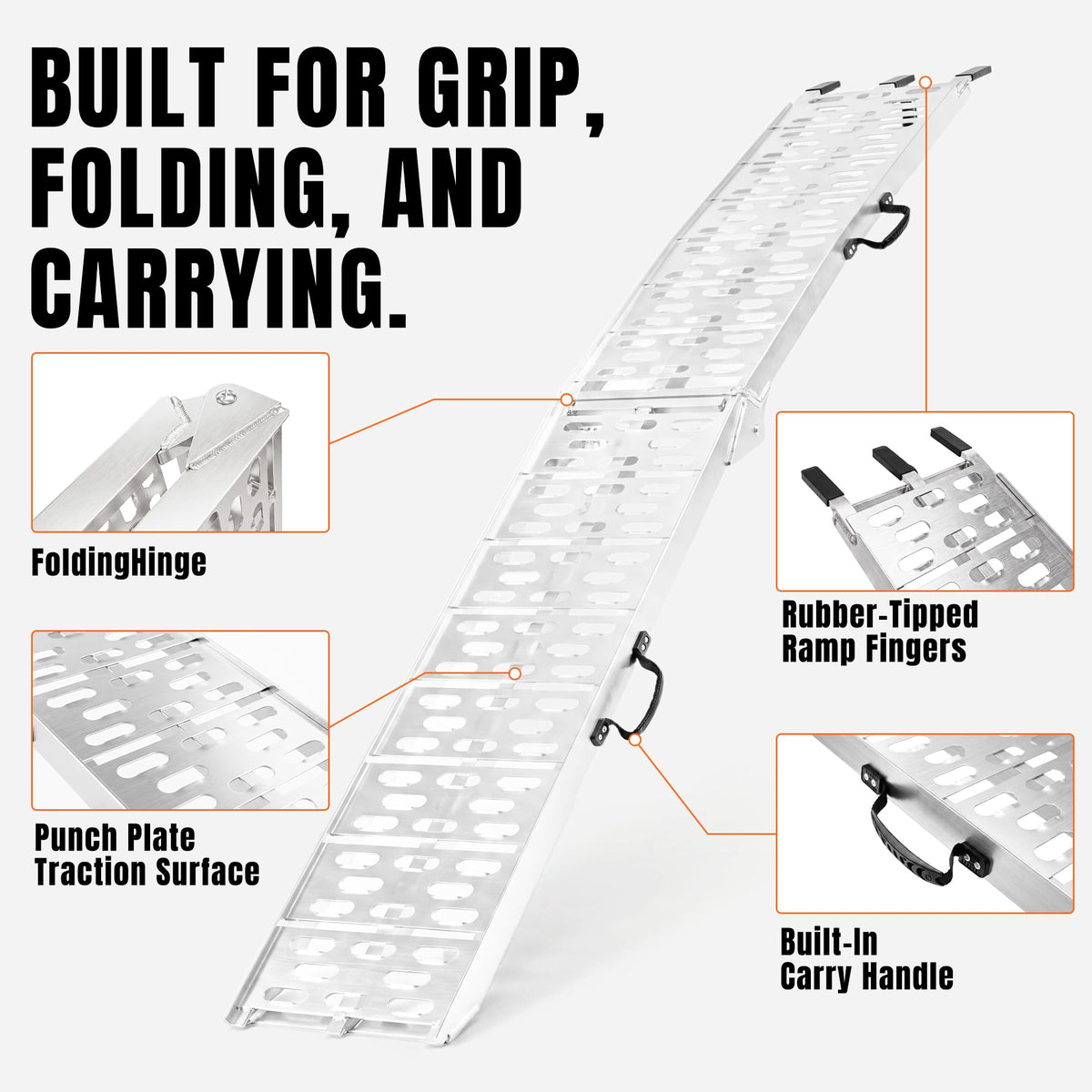 Loading Ramps for Pickup Trucks, 7.5 ft Aluminum ATV Ramps, 2 Pack