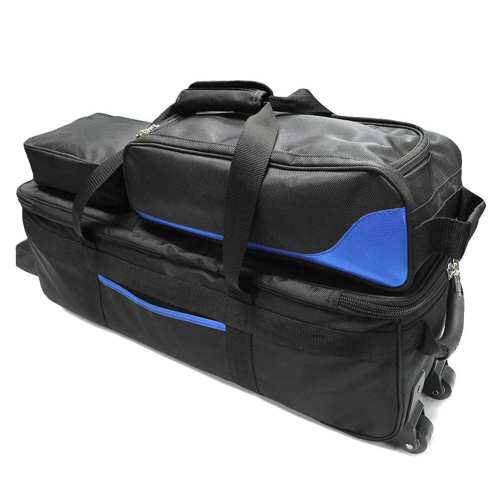 Pyramid Path Triple Tote Roller Plus Bowling Bag with Detachable Shoe Bag (Fits US Mens Size 15), Accessory and Side Pocket, Lightweight Travel Design