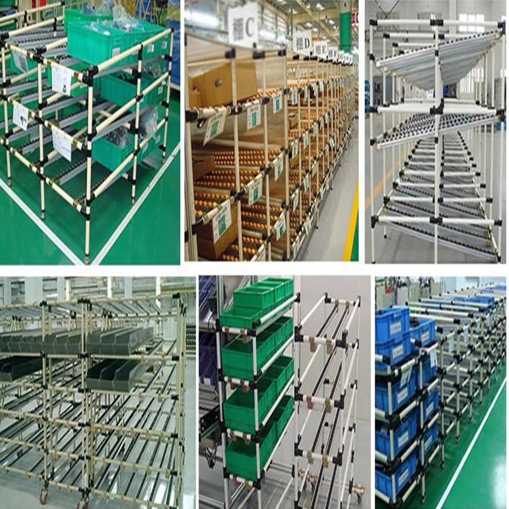 Style Rail System, Flow Rail Conveyor Wheels By, Conveyor Rollers Aluminum Alloy Skate Wheel Replacement Length Be Customized for Pallets Cargo(1m/38x35mm)